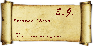 Stetner János névjegykártya