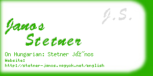 janos stetner business card